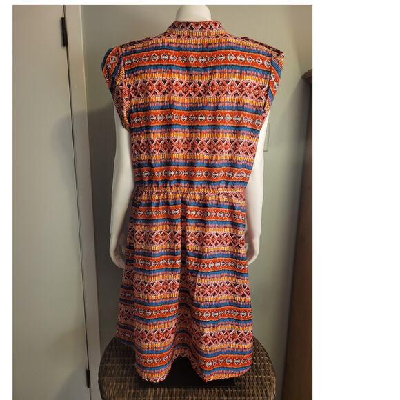 Speed Control Rainbow Tribal Print Mini Dress 2X Babydoll Boho Indie Fit Flare - Picture 3 of 10